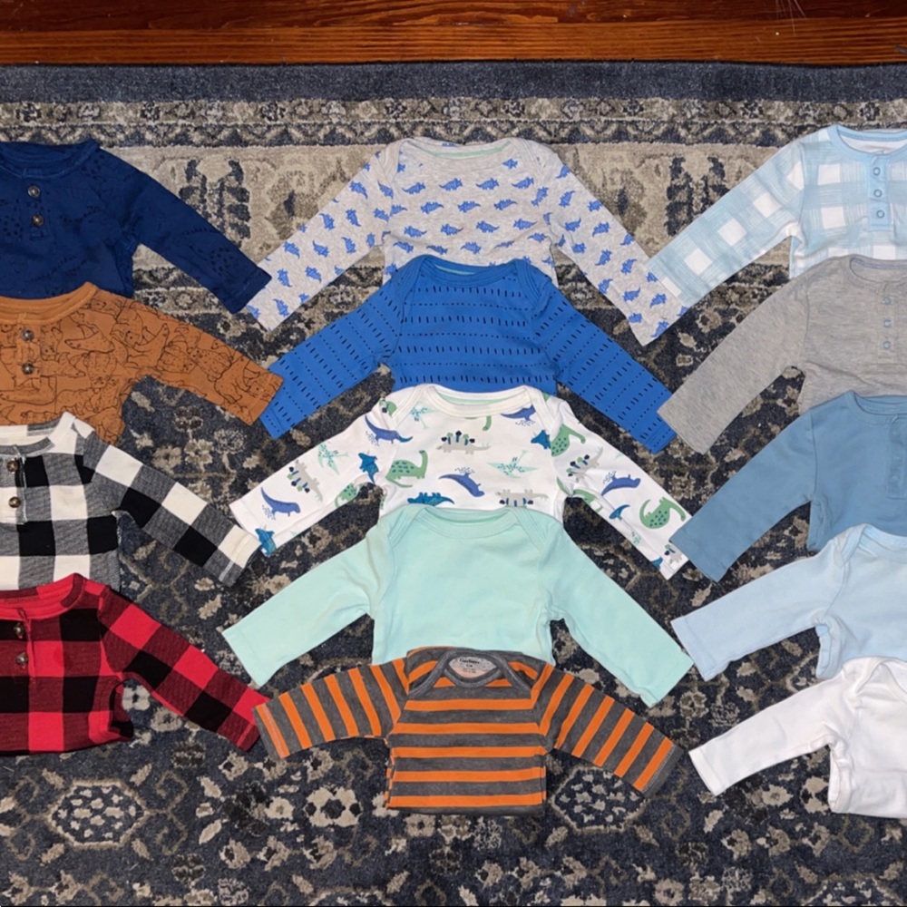 0-3 Month Long Sleeved Onesie Bundle